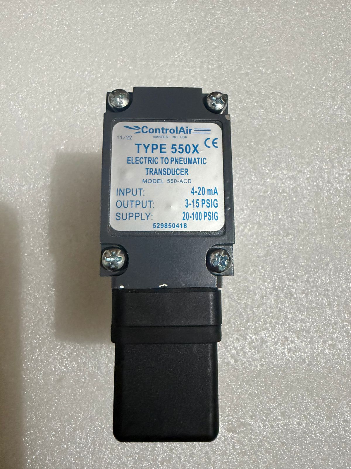 ControlAir Type 550X Electric to Pneumatic Transducer